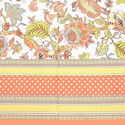 EasyGoods® Cotton Bedsheet for Single Bedsheet with 1 Pillow Cover 60x90 Inch, Handcrafted Bed Sheets (Orange-2) - Image 5