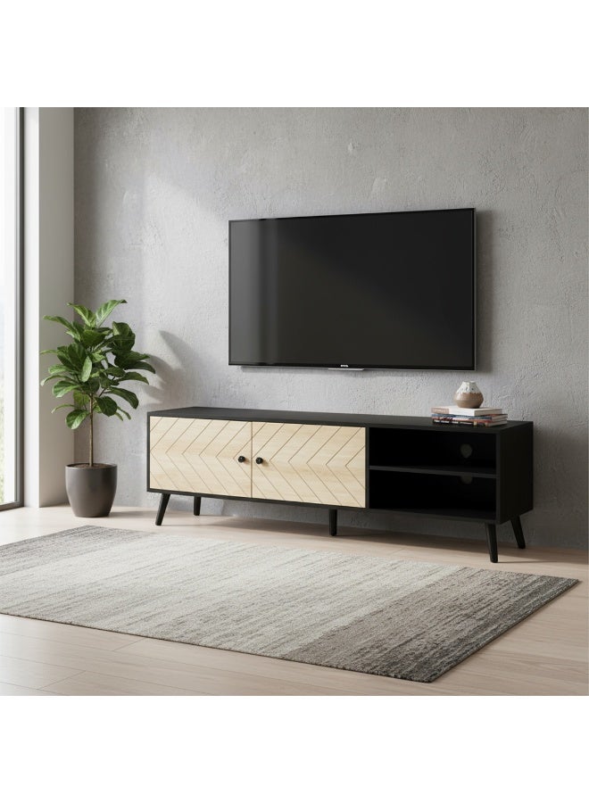 بيتي طاولة تلفزيون بلازما 180 سم خشب - اسود وبيج - Image 1