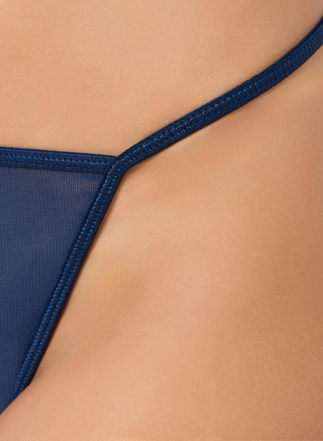 ستايلي قميص نوم طويل بنمط كورسيه بسلك داعم ولوحة شبكية مع سروال داخلي - Image 4