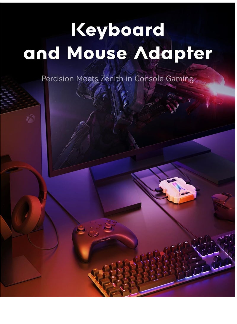 Keyboard Mouse Adapter for PC Game Controller Emulator for PC, PS4, PS3, Switch, Xbox One, Xbox 360, Xbox Series S/X, Advanced Crossover Gaming Converter, Supports Headphones, App Customization - Image 2