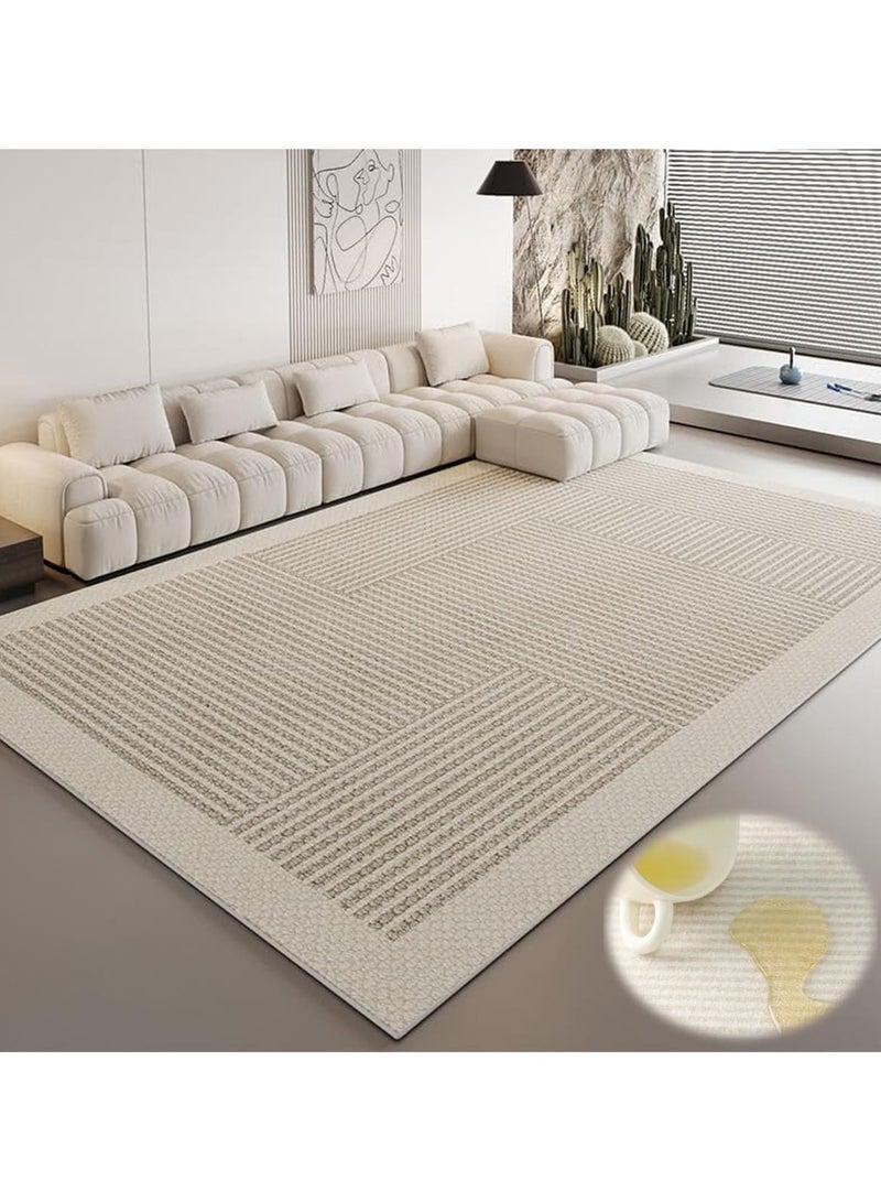 سجادة ناعمة بتصميم عصري، قابلة للغسل لغرفة المعيشة وغرفة النوم وتحت طاولة الطعام والمكتب المنزلي والديكور (أ) - Image 4