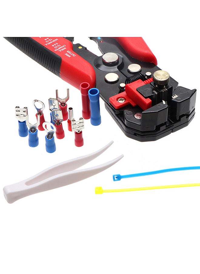 260PCS Crimp Cable Terminals Set Kit Heat Shrink Insulated Wire Electrical Connector Assorted Box with Wire Stripping Pliers Portable