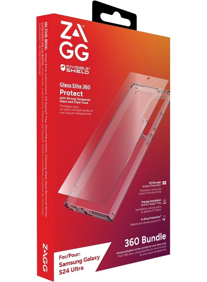 زاج حزمة لجهاز سامسونج جالاكسي S24 ألترا واقي شاشة إنفزبل شيلد وجراب شفاف رقيق - Image 2