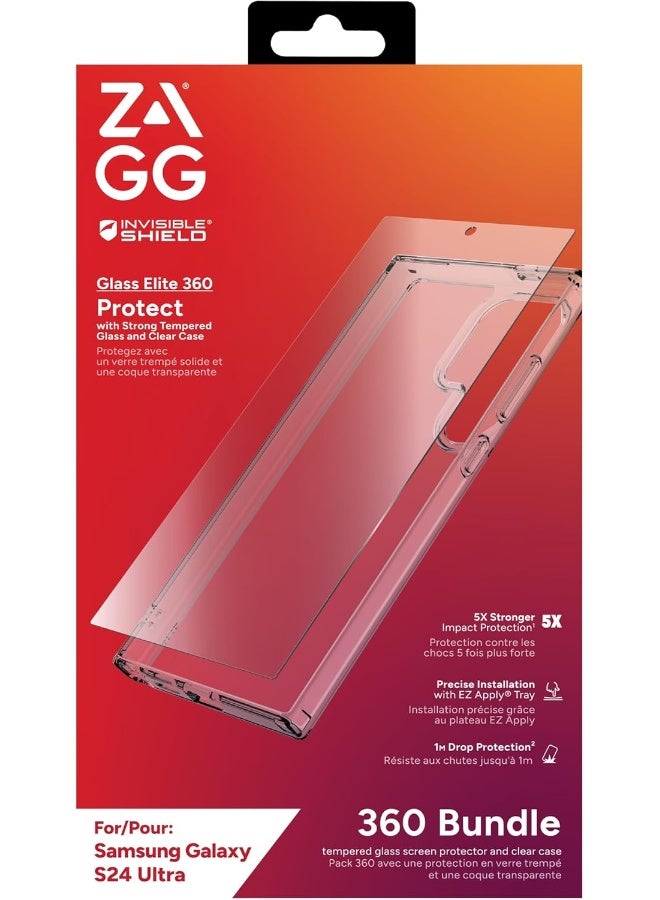 زاج حزمة لجهاز سامسونج جالاكسي S24 ألترا واقي شاشة إنفزبل شيلد وجراب شفاف رقيق - Image 3