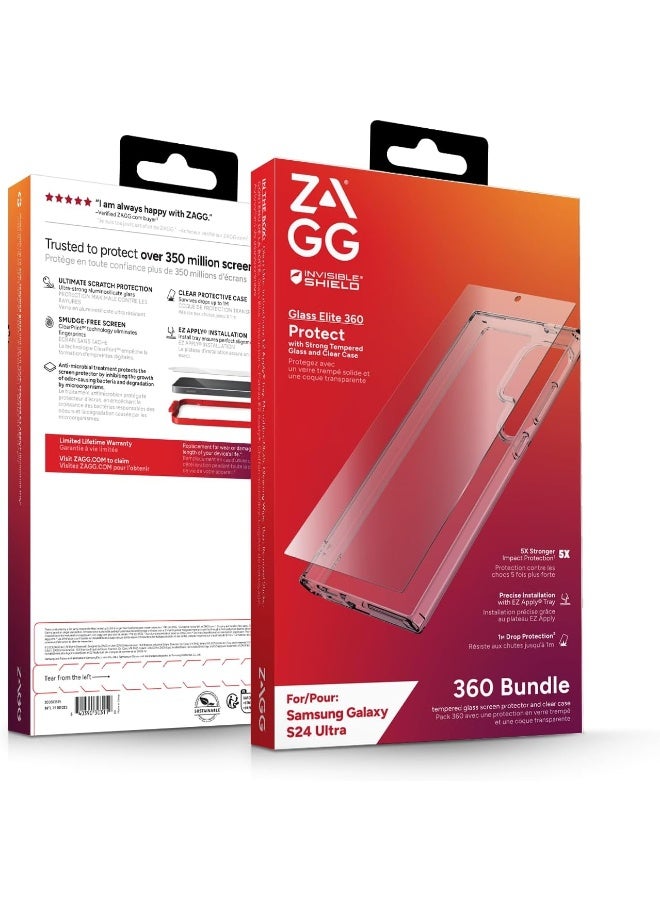 زاج حزمة لجهاز سامسونج جالاكسي S24 ألترا واقي شاشة إنفزبل شيلد وجراب شفاف رقيق - Image 4
