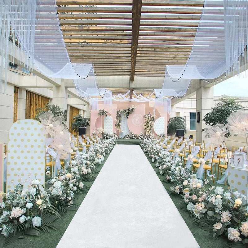 Y&D White Square Carpet Thick Brushed Table Runners for Wedding Decorations, Commercial Exhibitions & Celebration Hall Events - Image 2