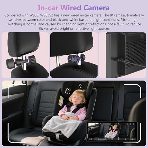 CarpurideW903S3 933 Inch HD Wireless Carplay Android Auto Screen 4K Front Wired 1080P Rear Infrared Camera with Loop Recording Bluetooth Voice Control GPS FM Super Link 64GB TF - Image 3
