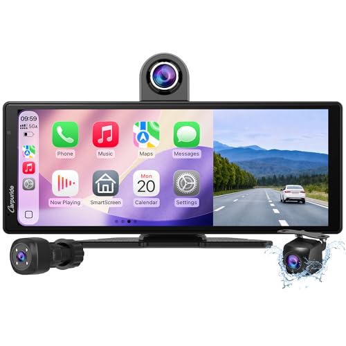 CarpurideW903S3 933 Inch HD Wireless Carplay Android Auto Screen 4K Front Wired 1080P Rear Infrared Camera with Loop Recording Bluetooth Voice Control GPS FM Super Link 64GB TF - Image 1
