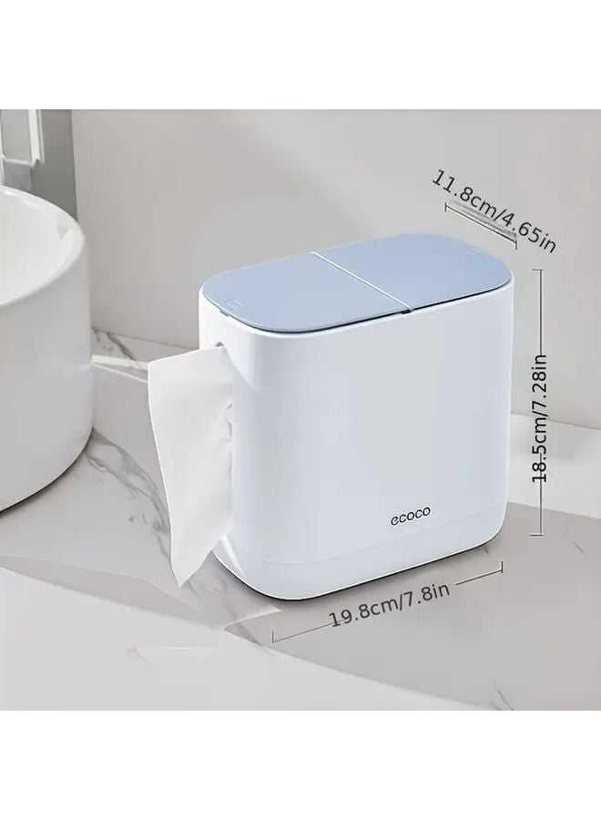 صندوق المناديل القياسي الكريمي الأصفر متعدد الأغراض مع سلة مهملات مكتبية وحامل أوراق مدمج - Image 3