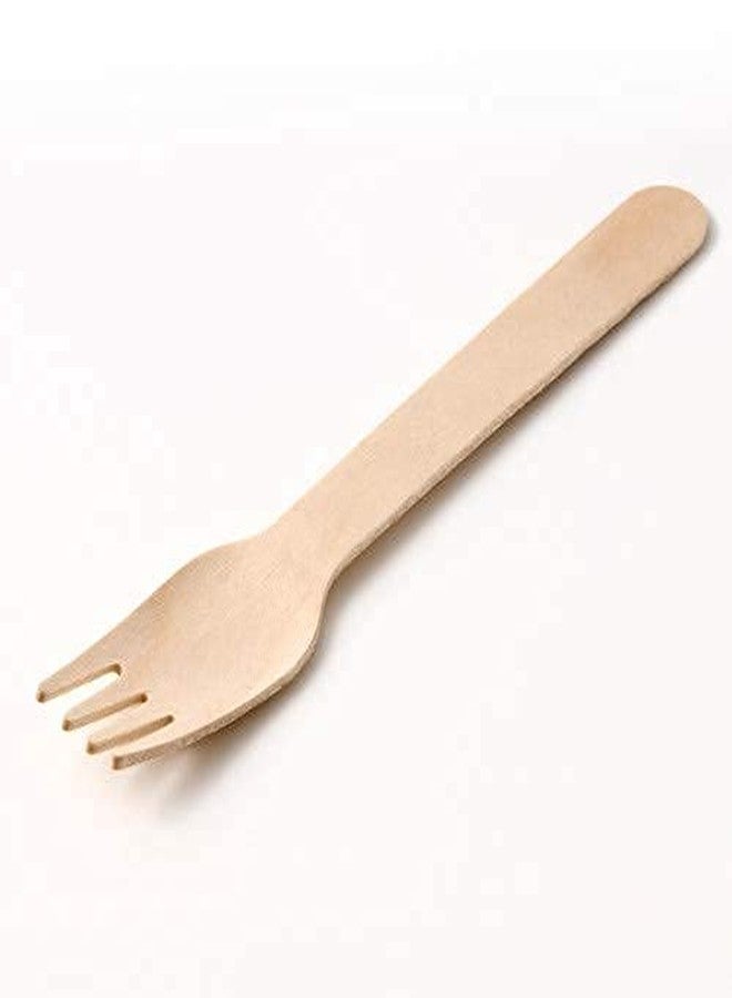 SKYWINS Disposable Birchwood Forks Pack of 100 | 100% Natural Wooden Cutlery | Eco-Friendly Compostable Biodegradable Forks for Party, Wedding, Camping, Events | Sustainable Wooden Utensils - Image 1