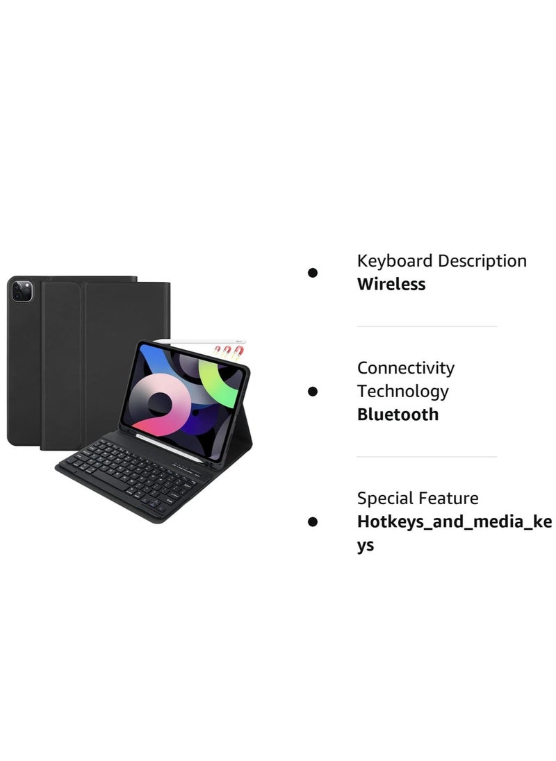مافانز حافظة لوحة مفاتيح لجهاز iPad Pro 11 بوصة الجيل الرابع 2022 الجيل الثالث 2021 الجيل الثاني 2020 الجيل الأول 2018 iPad Air 5th 4th Gen 10.9 لوحة مفاتيح بلوتوث قابلة للفصل وحامل أقلام رصاص وتعديل متعدد ا  - Image 2