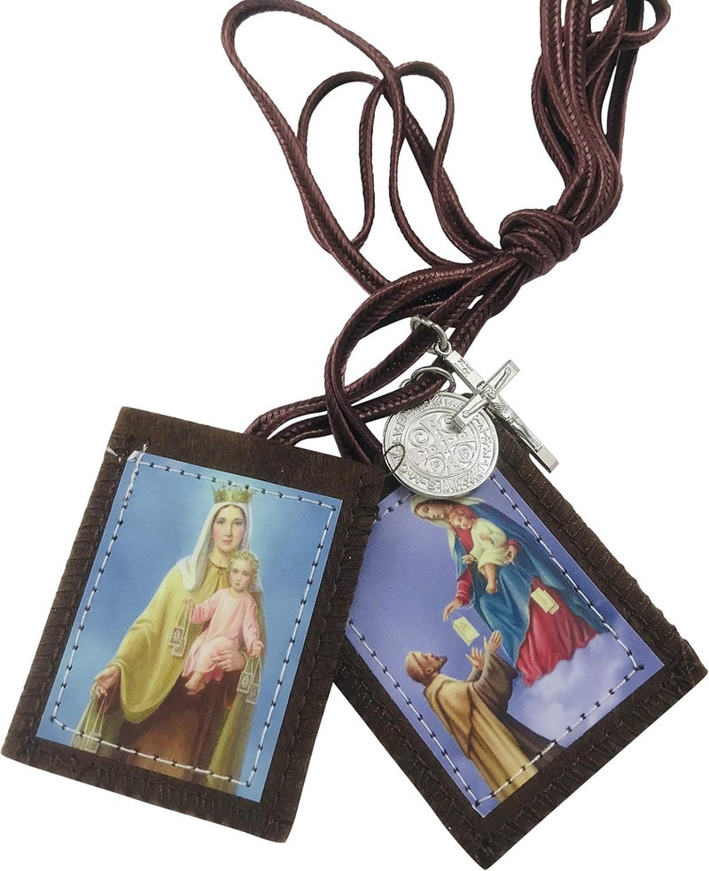 Westman Works Traditional Brown Scapular Our Lady of Mt Carmel Catholic Prayer Kit with Explanation Pamphlet - Image 2