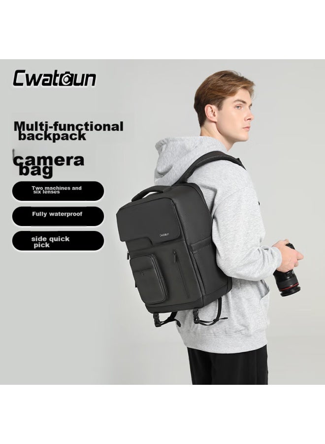 Cwatcun Camera Backpack, Large Capacity, Digital Lens And Laptop Storage Bag, Photography Outdoor Shockproof Multifunctional Backpack, Compatible With Sony, Canon, Nikon, Fuji - Image 1