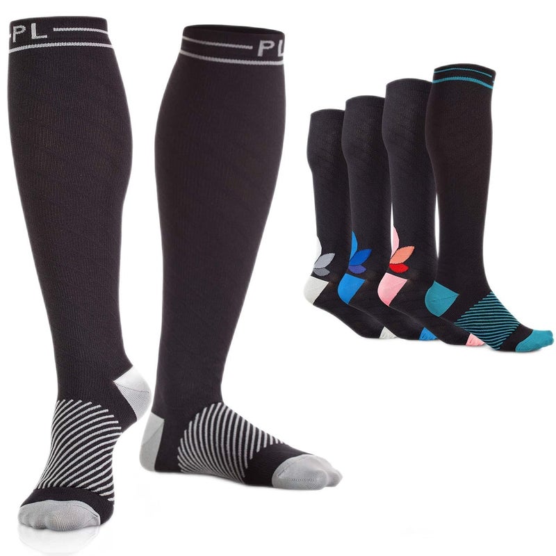 Powerlix Compression Socks For Women & Men (Pair) For Neuropathy Swelling Pain Relief 20-30 Mmhg Medical Knee-High Stockings - Image 1