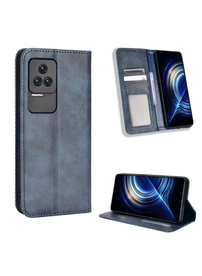 Case For Xiaomi Redmi K40S Magnetic Buckle Retro Texture Leather Phone Case