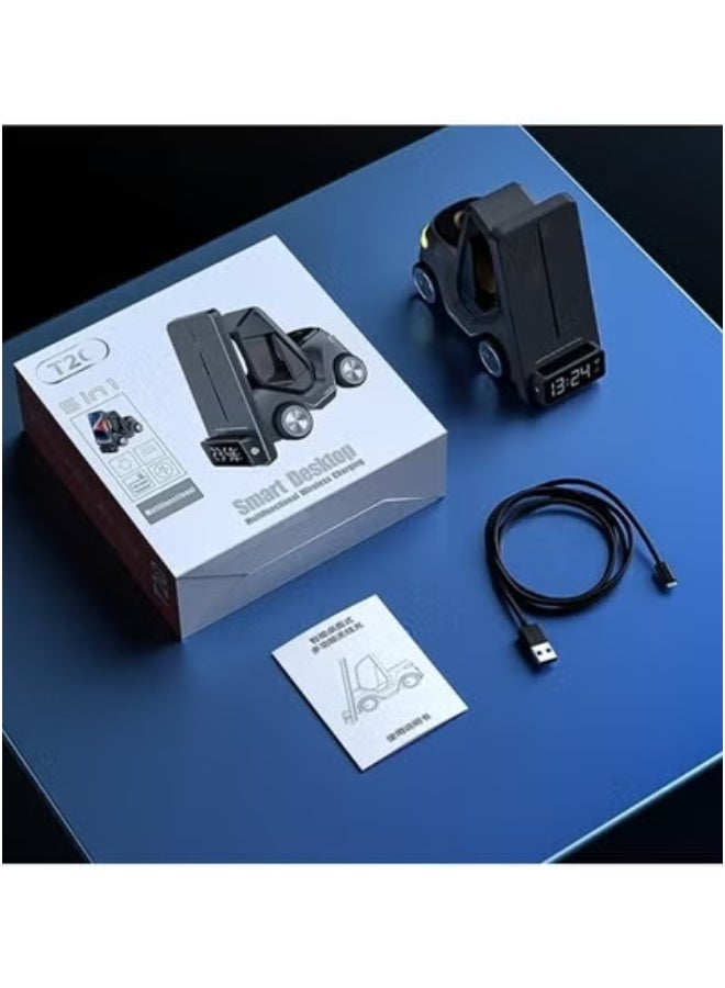TIGER 5 in 1 Wireless Charging Station T20 | Fast Charging Stand for Smartphones, Smartwatches, Earbuds & More | Universal Qi-Compatible Desktop Charger with Overcharge, Overheat & Short-Circuit Protection | Compact Multi-Device Charging Hub for iPhone, Android, Watch & TWS Earbuds | Ideal for Home, Office & Travel - Image 1