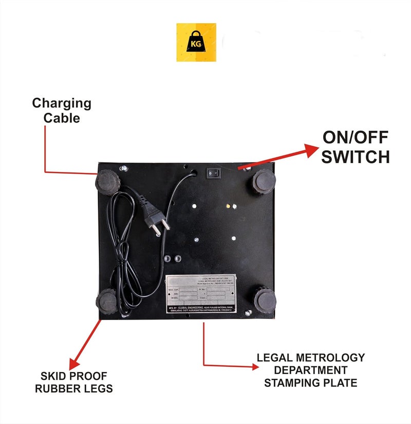 GRAMTECHNOLOGY Weight Machine for Shop 30kg x 2g High-Precision Weighing Scale Digital, for Factory and other Uses 1, White - Image 5