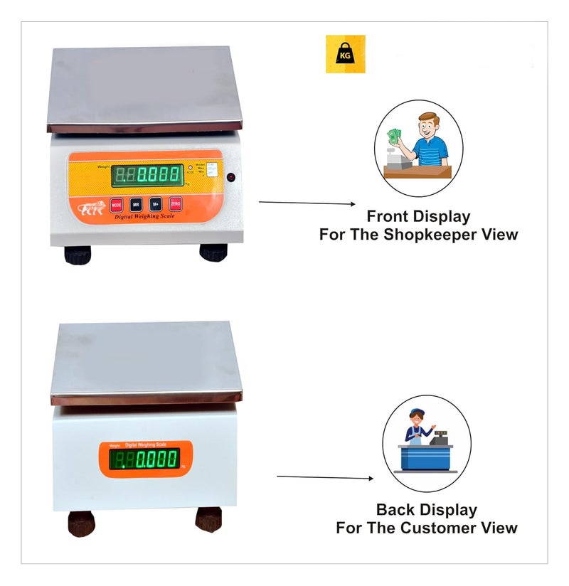 GRAMTECHNOLOGY Weight Machine for Shop 30kg x 2g High-Precision Weighing Scale Digital, for Factory and other Uses 1, White - Image 3