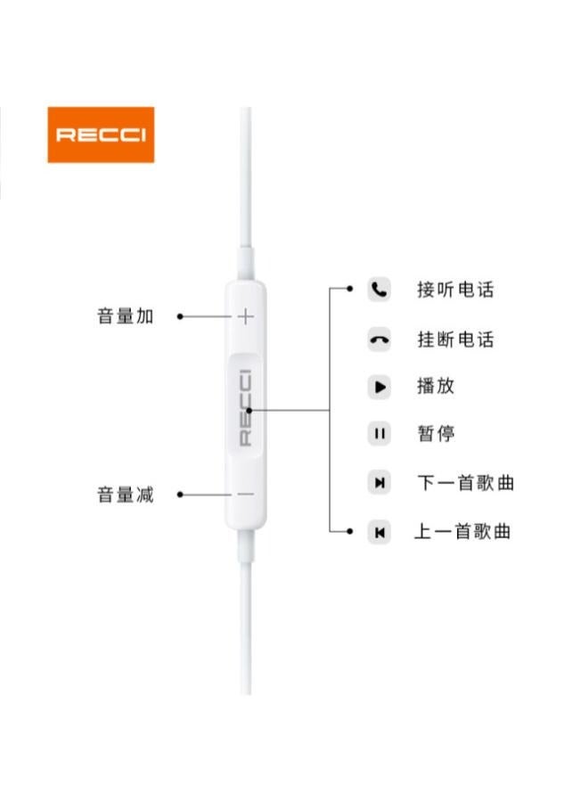 ريتشي سماعة أذن سلكية RECCI REP-L27 HD SOUND (TYPE-C) - بيضاء - Image 3
