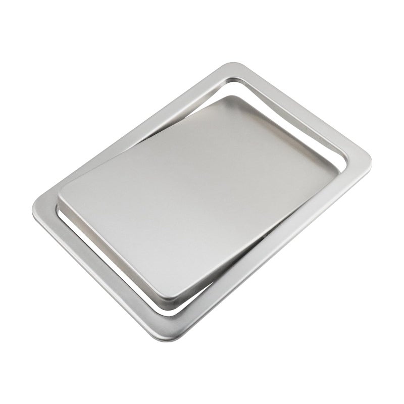 Antrader Rectangular Flap Cover Trash CanRecessed Countertop Flap Lid Trash Bin for Restaurant Home Hotel Kitchen 1Pcs - Image 2