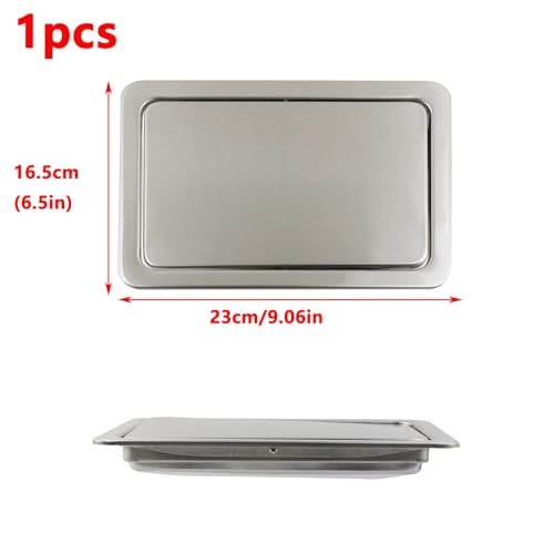 Antrader Rectangular Flap Cover Trash CanRecessed Countertop Flap Lid Trash Bin for Restaurant Home Hotel Kitchen 1Pcs - Image 3