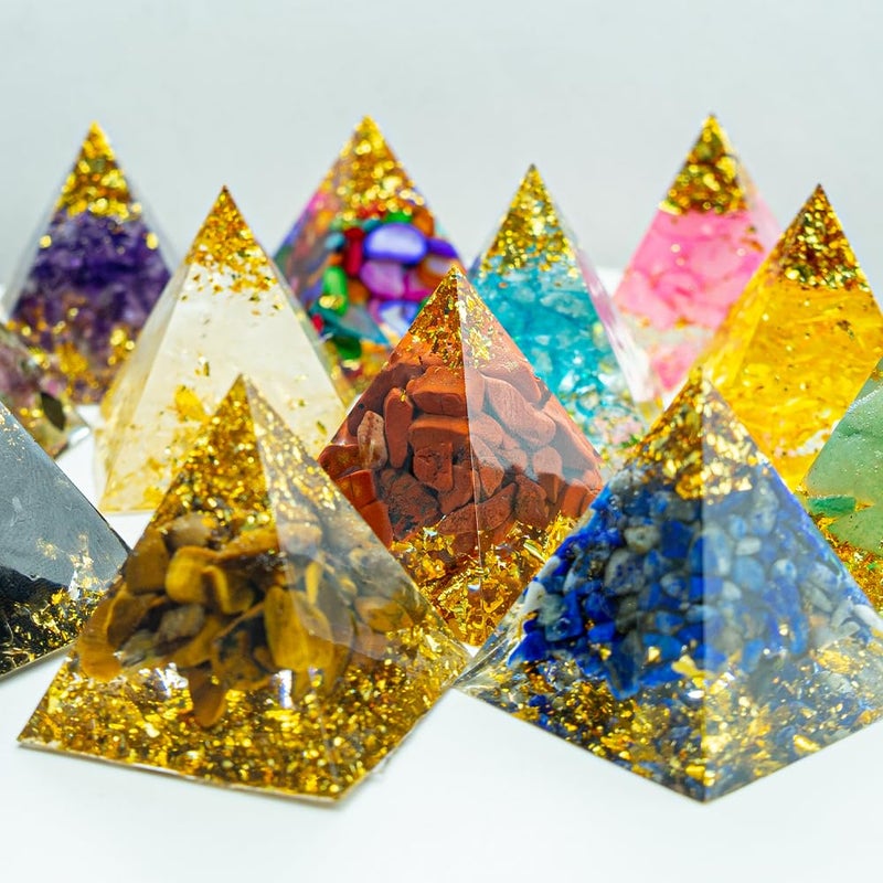 AierCrystal 1.18inch Mini Natural Crystal Pyramid Statue Crafts Quartz Amethyst Chakra Crystal Pyramid Shape Meditation Tool Home Decoration Ornaments Gifts (Amethyst Cornucopia 1.18inch 12PCS) - Image 5