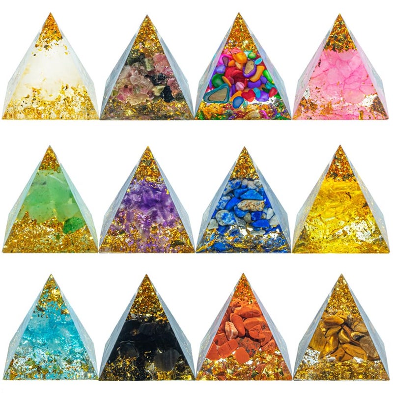 AierCrystal 1.18inch Mini Natural Crystal Pyramid Statue Crafts Quartz Amethyst Chakra Crystal Pyramid Shape Meditation Tool Home Decoration Ornaments Gifts (Amethyst Cornucopia 1.18inch 12PCS) - Image 1