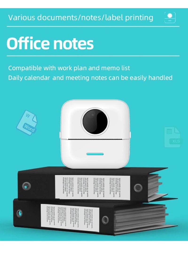 General Portable Mi-ni Pocket Printer Wireless BT Thermal Printer Photo Notes Errors Memo Thermal Printer Simple Operation White  - Image 2