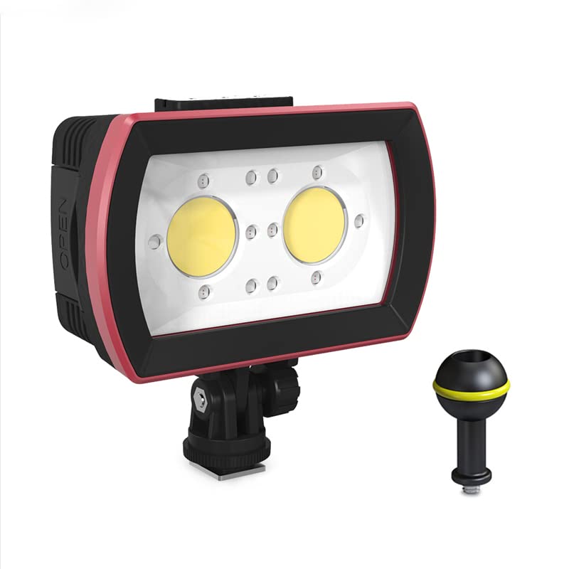 MEIKON Seafrogs Diving Video Light Waterproof 130FT/40M White Red Blue Light Underwater Photography Fill Lights High Power 3500 Lumens Flash Light with Ball Head YS Adapter for Gopro, Housing (SL-21) - Image 2