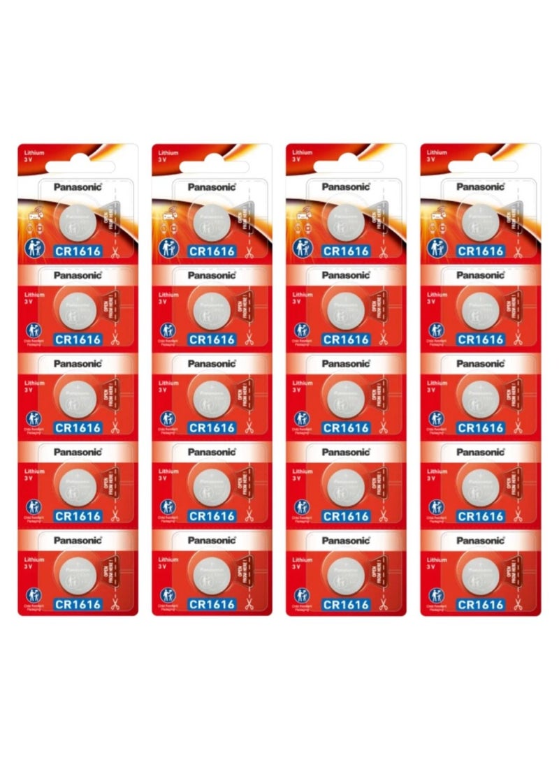 20-Pieces Panasonic CR1616 Lithium 3V Indonesia Batteries