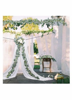 Y&D Artificial Eucalyptus Garland Vines Detachable Faux Leaves Foliage Plastic Greenery Hanging Plant Wedding Backdrop Arch Wall Decor  - Image 2