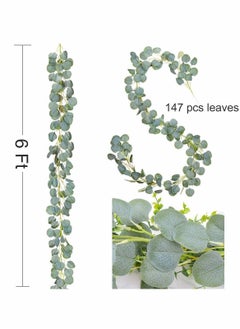 Y&D Artificial Eucalyptus Garland Vines Detachable Faux Leaves Foliage Plastic Greenery Hanging Plant Wedding Backdrop Arch Wall Decor  - Image 4