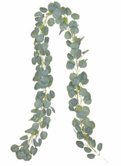 Y&D Artificial Eucalyptus Garland Vines Detachable Faux Leaves Foliage Plastic Greenery Hanging Plant Wedding Backdrop Arch Wall Decor  - Image 1