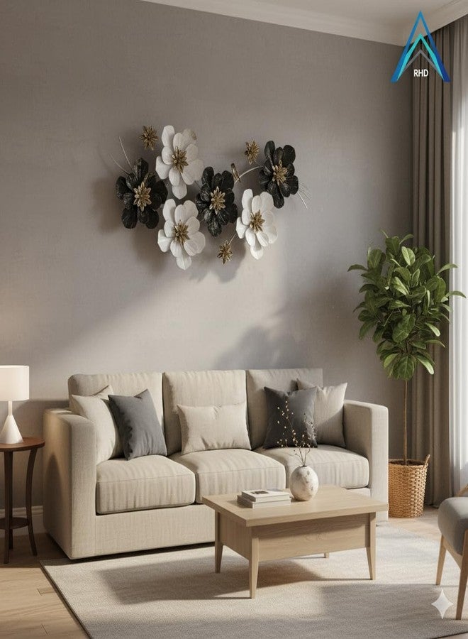 RHD Metal Abstract Floral Art Wall Sculpture/Wall hanging/Wall art Multicolor for home decoration/Living Room/office/cafe/Bedroom & (55x2x22INCH) - Image 2