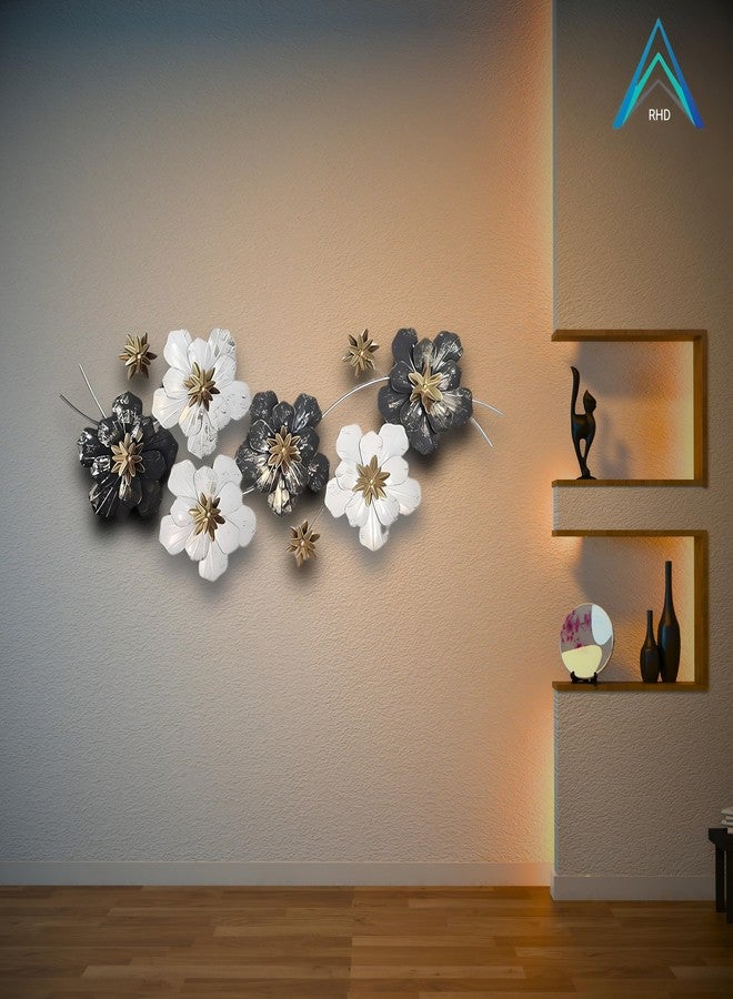 RHD Metal Abstract Floral Art Wall Sculpture/Wall hanging/Wall art Multicolor for home decoration/Living Room/office/cafe/Bedroom & (55x2x22INCH) - Image 4