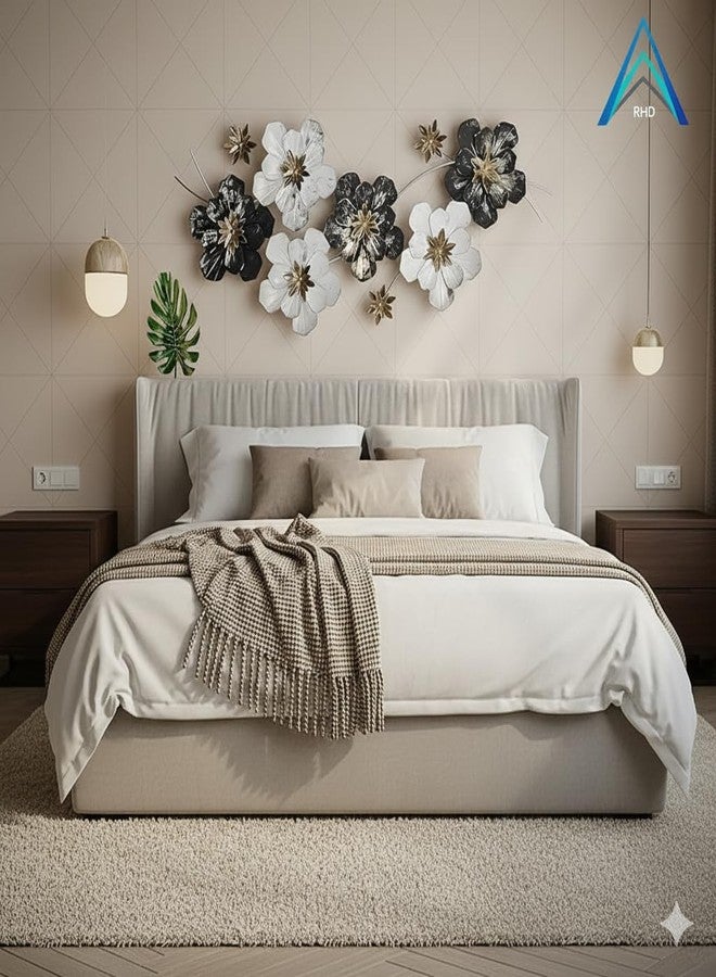 RHD Metal Abstract Floral Art Wall Sculpture/Wall hanging/Wall art Multicolor for home decoration/Living Room/office/cafe/Bedroom & (55x2x22INCH) - Image 5