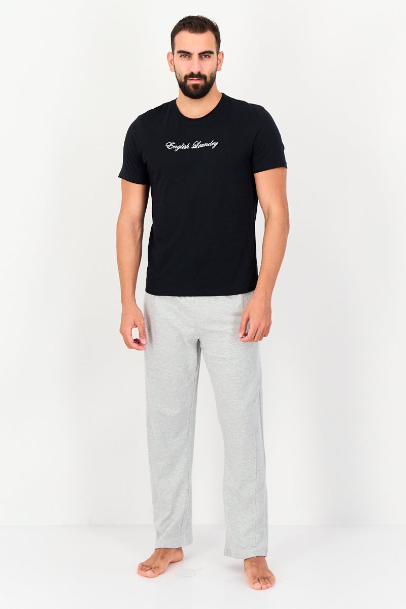 English Laundry Men 2 Pieces Embroidered Logo Short Sleeve T-Shirt And Pyjama Pants Set, Multicolor - Image 1
