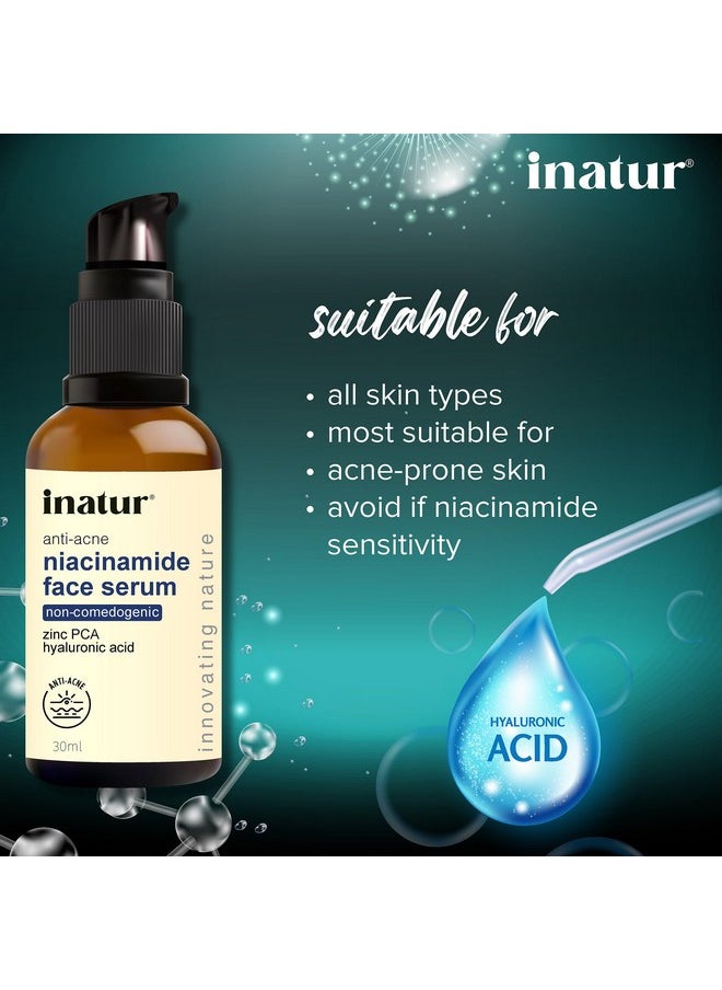 INATUR Niacinamide Serum For Face With Hyaluronic For Acne-Prone Skin (30 Ml)  - Image 4
