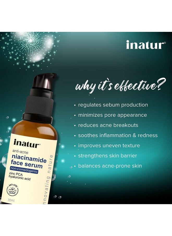 INATUR Niacinamide Serum For Face With Hyaluronic For Acne-Prone Skin (30 Ml)  - Image 3