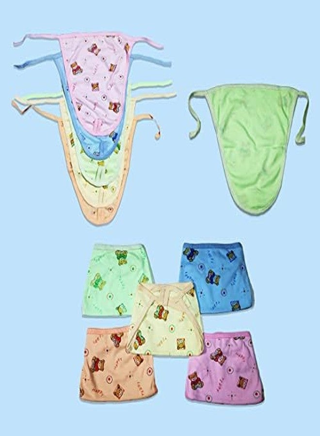 4NEwBiES Cotton Cloth Langot for Newborn Baby, 0-6 Months, U-Shaped Washable Nappies, Multicolour, Pack of 12 - Image 5