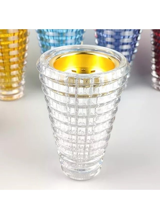 GO2CAMPS Bakhoor Burner, Oud burner, Incense Bakhoor Charcoal Incense Burner, مبخرة عود,مبخرة بخور, Frankincense Burner, Madkhan, Handheld Bakhoor Gold Incense Burner Crystal Luxury (Clear)  - Image 5