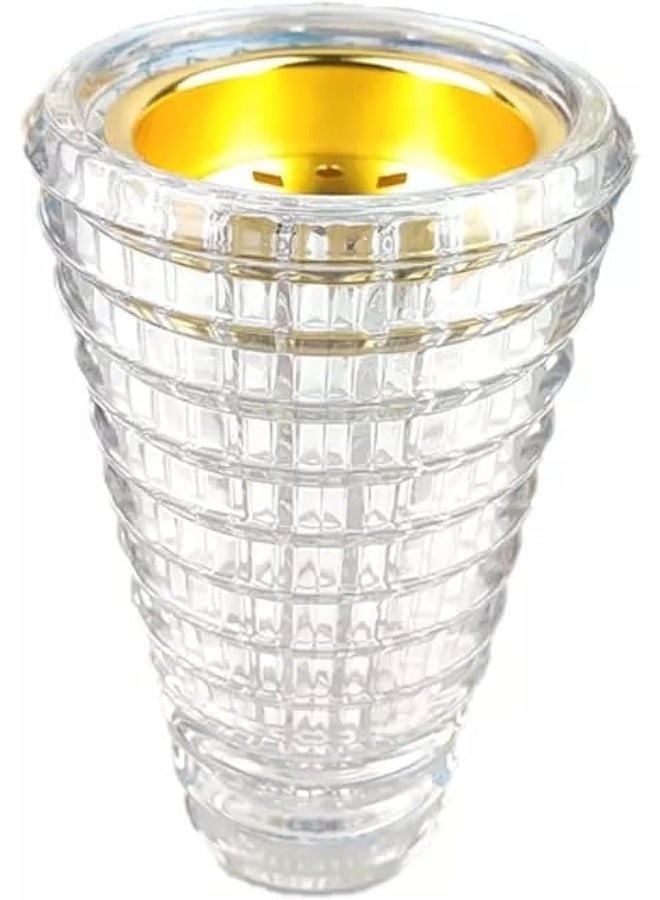 GO2CAMPS Bakhoor Burner, Oud burner, Incense Bakhoor Charcoal Incense Burner, مبخرة عود,مبخرة بخور, Frankincense Burner, Madkhan, Handheld Bakhoor Gold Incense Burner Crystal Luxury (Clear)  - Image 1