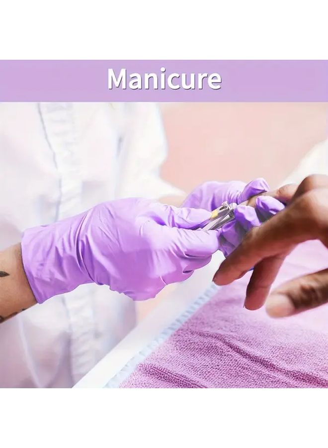 50 PCS High Elasticity Purple Nitrile Gloves 9 Inch Waterproof Non Slip Disposable Household - Image 3