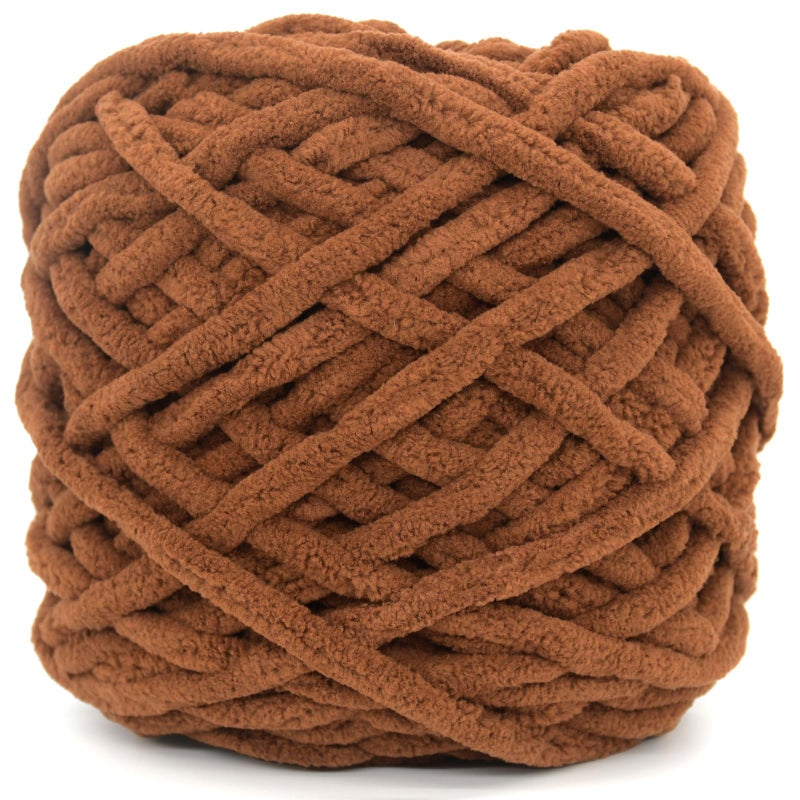 YARFOFUN Chunky Chenille Yarn for CrochetingDark Brown Fluffy Velvet Plush Yarn Thick Soft Chunky Chenille Yarn Baby Blanket Yarn for Crocheting Knitting BeginnersDark Brown - Image 3