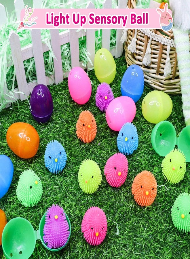 AMENON 12 Pack Easter Eggs Prefilled with Chick LED Puffer Balls, Light Up Stress Relief Fidget Toys Squeeze Sensory Ball for Kids Boys Girls Easter Basket Stuffers Egg Hunt Fillers Party Favor Gift - Image 4