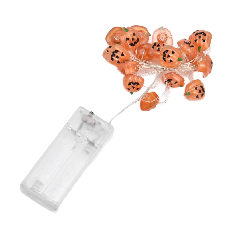 2m 20LED Pumpkin String Lights Battery Powered Decorative Lamp for Outdoor Indoor Halloween Party Haunted House - Image 2