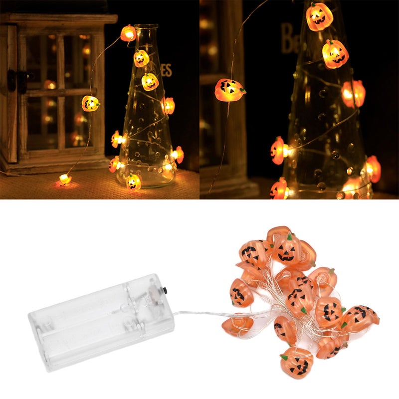 2m 20LED Pumpkin String Lights Battery Powered Decorative Lamp for Outdoor Indoor Halloween Party Haunted House - Image 1