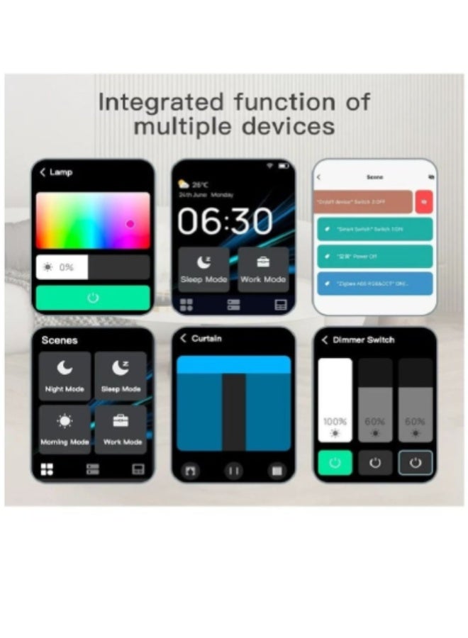 ارواق لوحة تحكم ذكية مركزية تعمل بالواي فاي مع شاشة لمس وجهاز تحكم IR – وحدة تحكم منزلية ذكية تدعم التطبيق والريموت والتحكم بالأزرار - Image 4