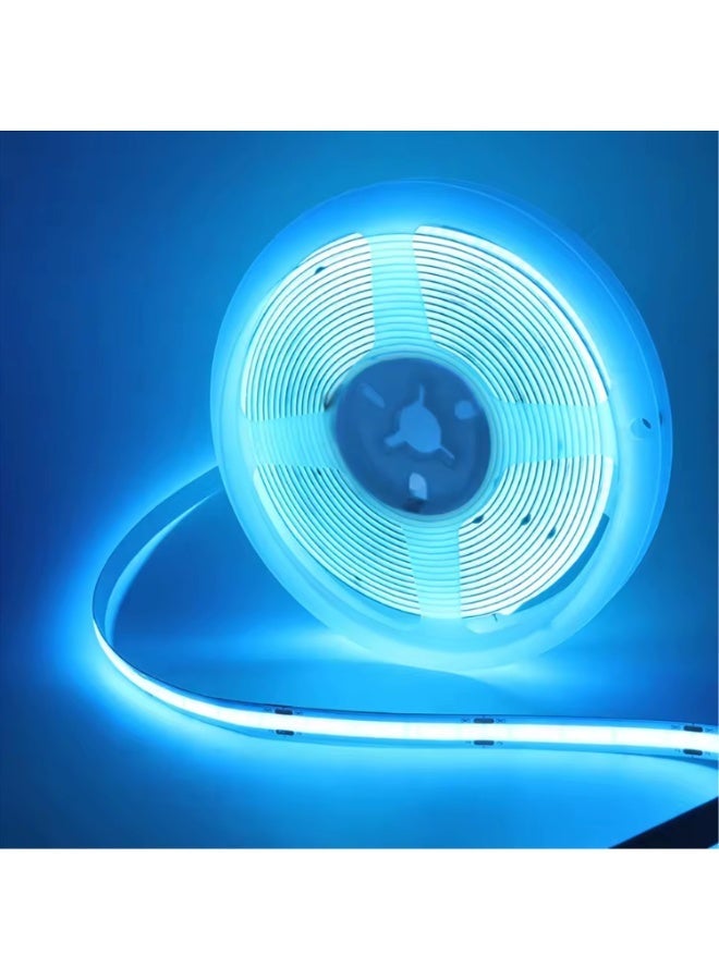 شريط إضاءة LED بتقنية COB، 324 مصباح LED/متر، عرض 8 مم، عالي الكثافة ومرن - 12 فولت، لون أزرق ثلجي(شريط إضاءة LED فقط، بدون وحدة تحكم LED) - Image 1