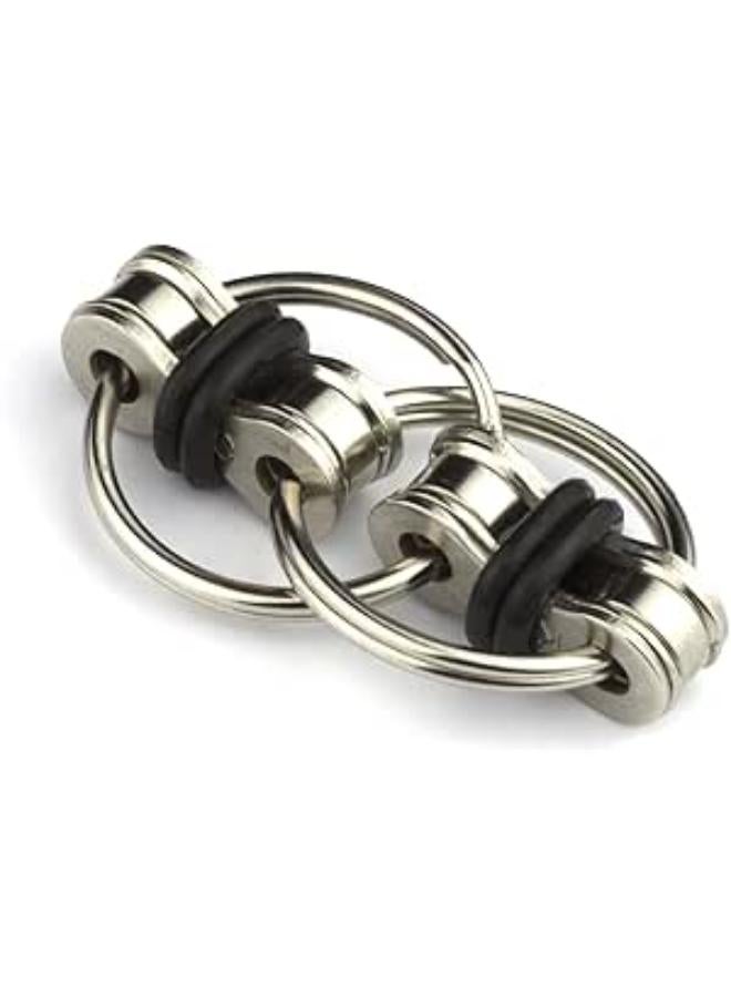 لعبة تومز فيدجيت الأصلية ذات السلسلة القابلة للتقليب - مثالية لمرضى اضطراب فرط الحركة ونقص الانتباه والقلق والتوحد - سلسلة دراجة لتخفيف التوتر للبالغين والأطفال (أزرق مزدوج)